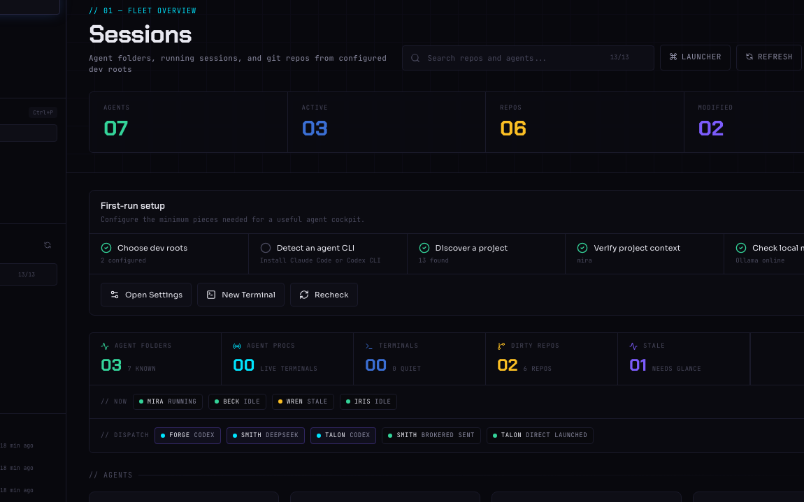 Nock Terminal fleet dashboard